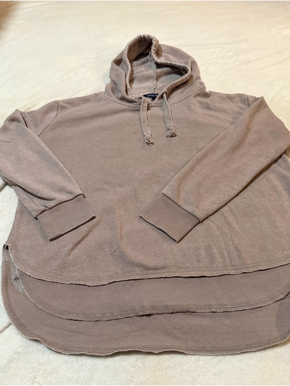 Ocean Drive Women's Hooded Pullover - Taupe
